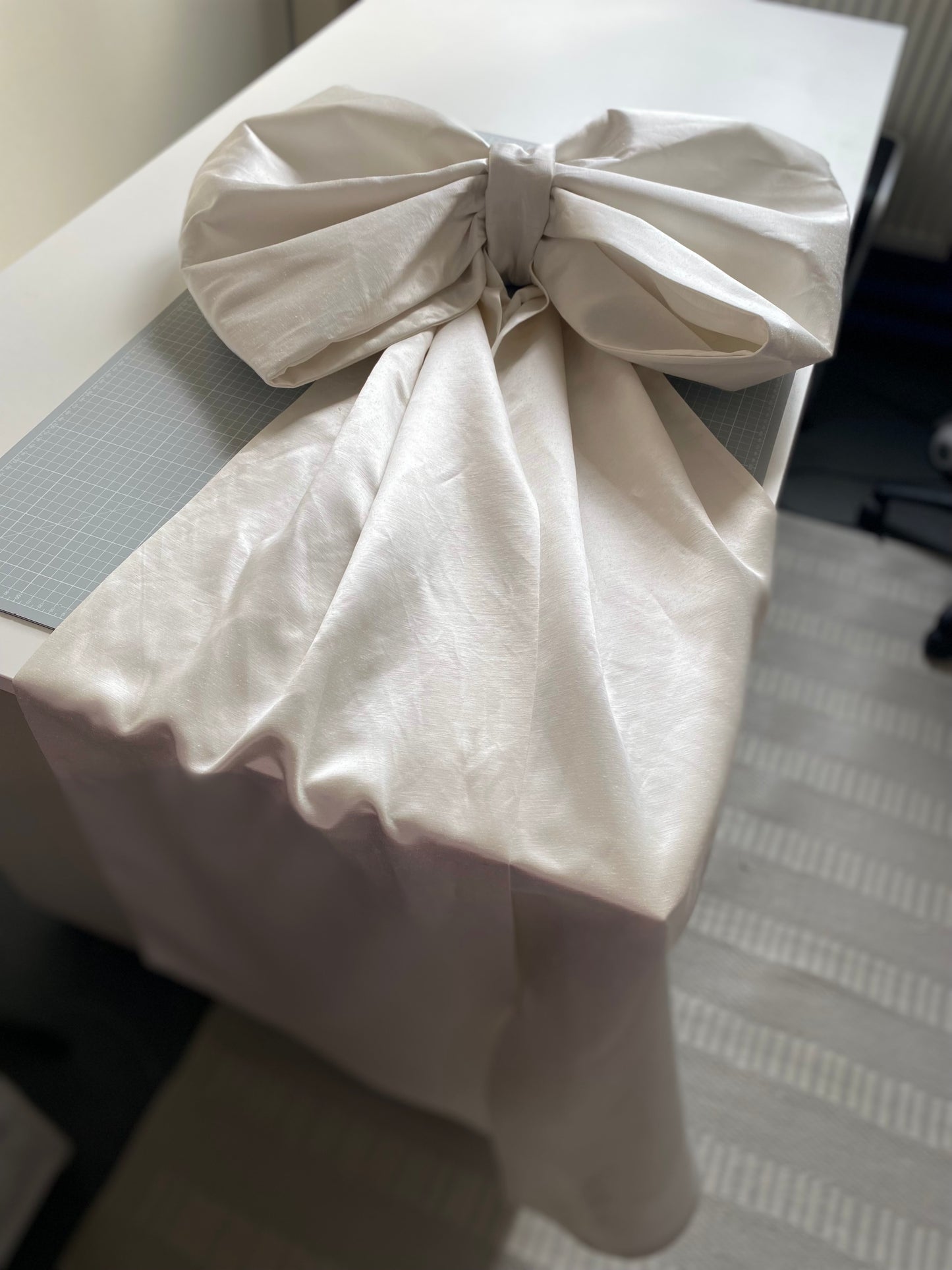 Natural Hemp Silk Bow, Large Decorative Bow
