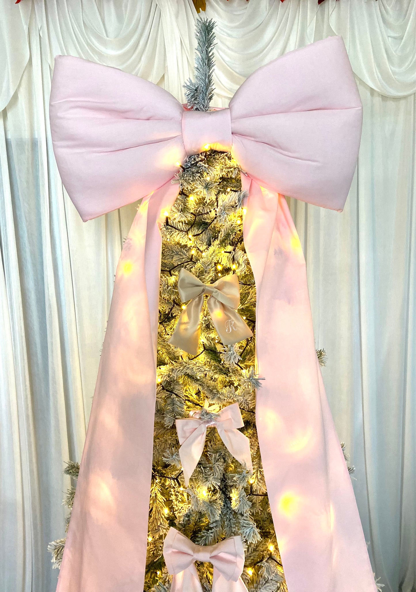 Long Pink Christmas Bow