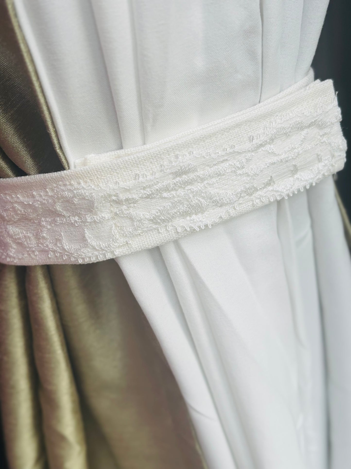 Lace Bow Curtain TieBack Set