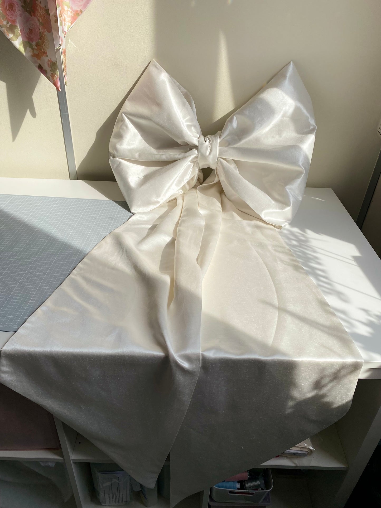 Natural Hemp Silk Bow, Large Decorative Bow