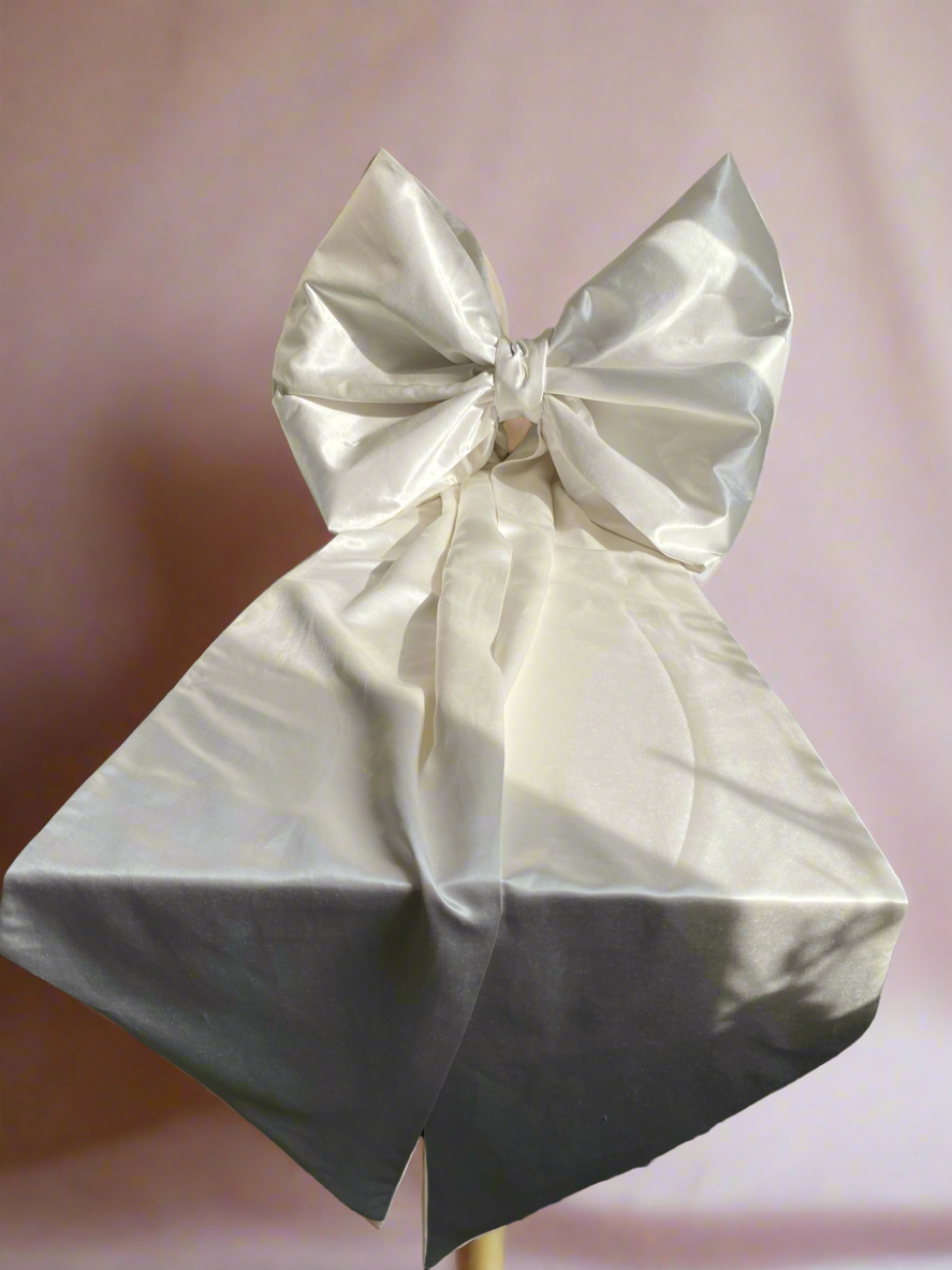 Natural Hemp Silk Bow, Large Decorative Bow