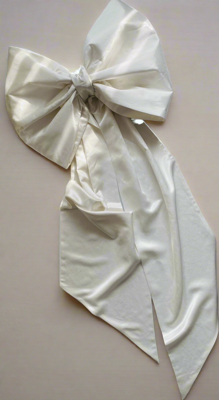Natural Hemp Silk Bow, Large Decorative Bow