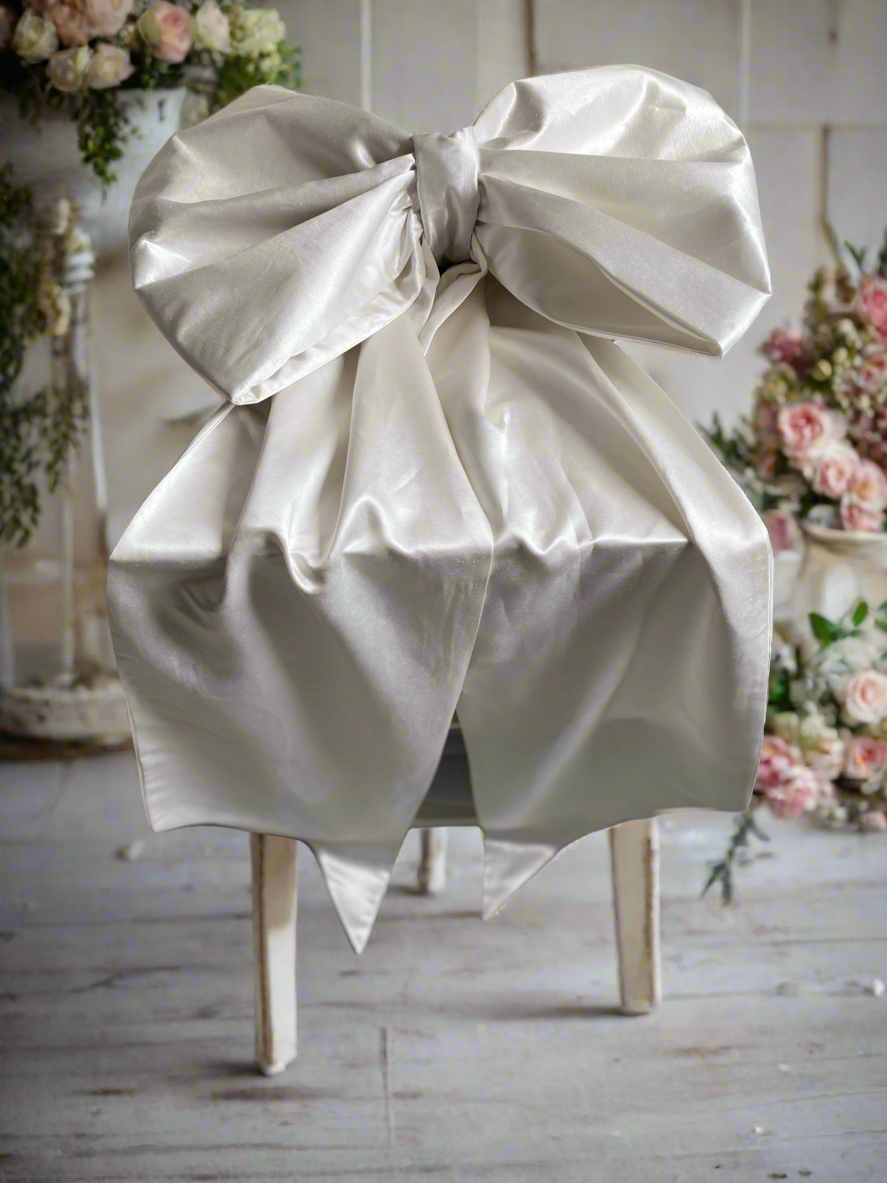 Natural Hemp Silk Bow, Large Decorative Bow