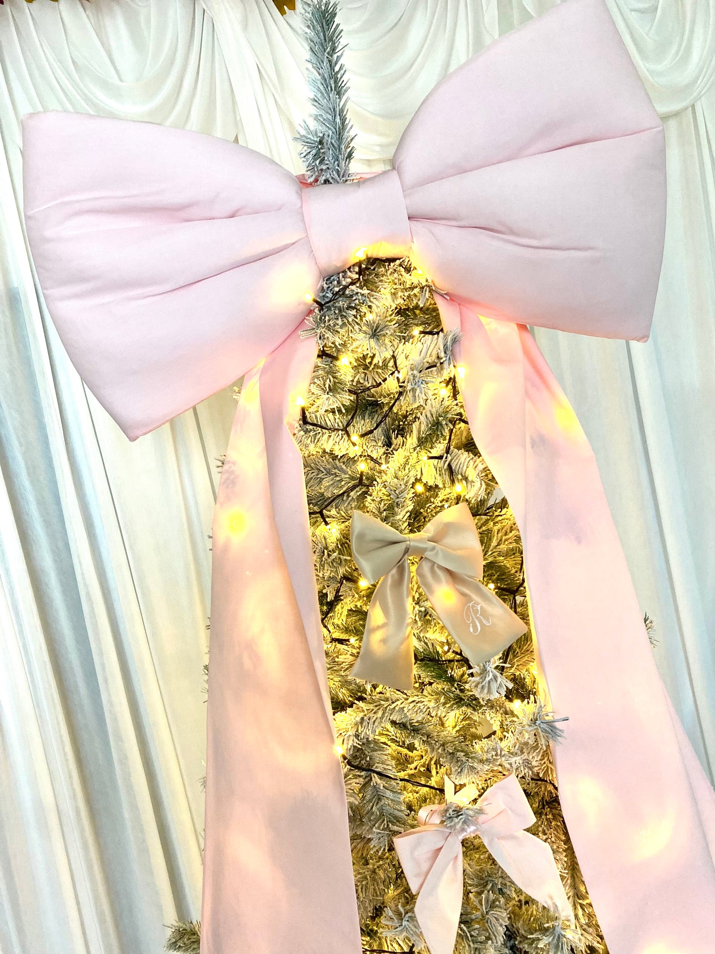 Long Pink Christmas Bow