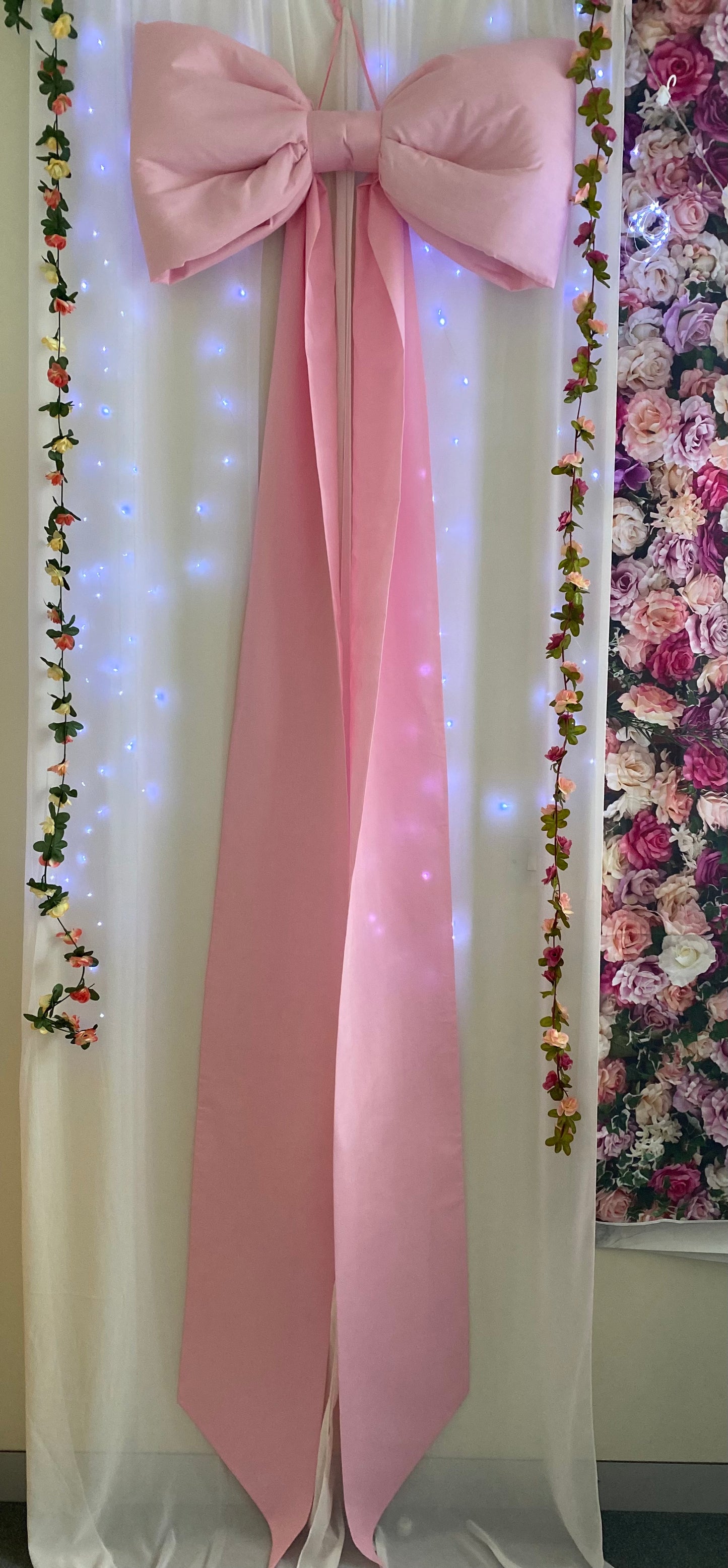 Long Pink Christmas Bow