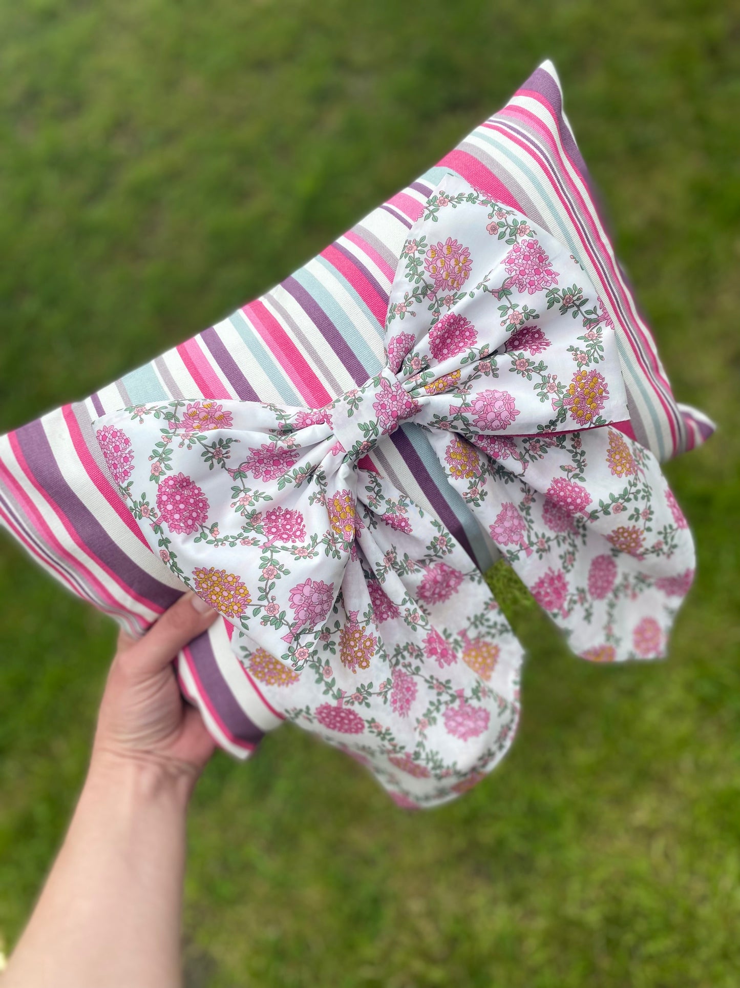 Striped Liberty Bow Cushion