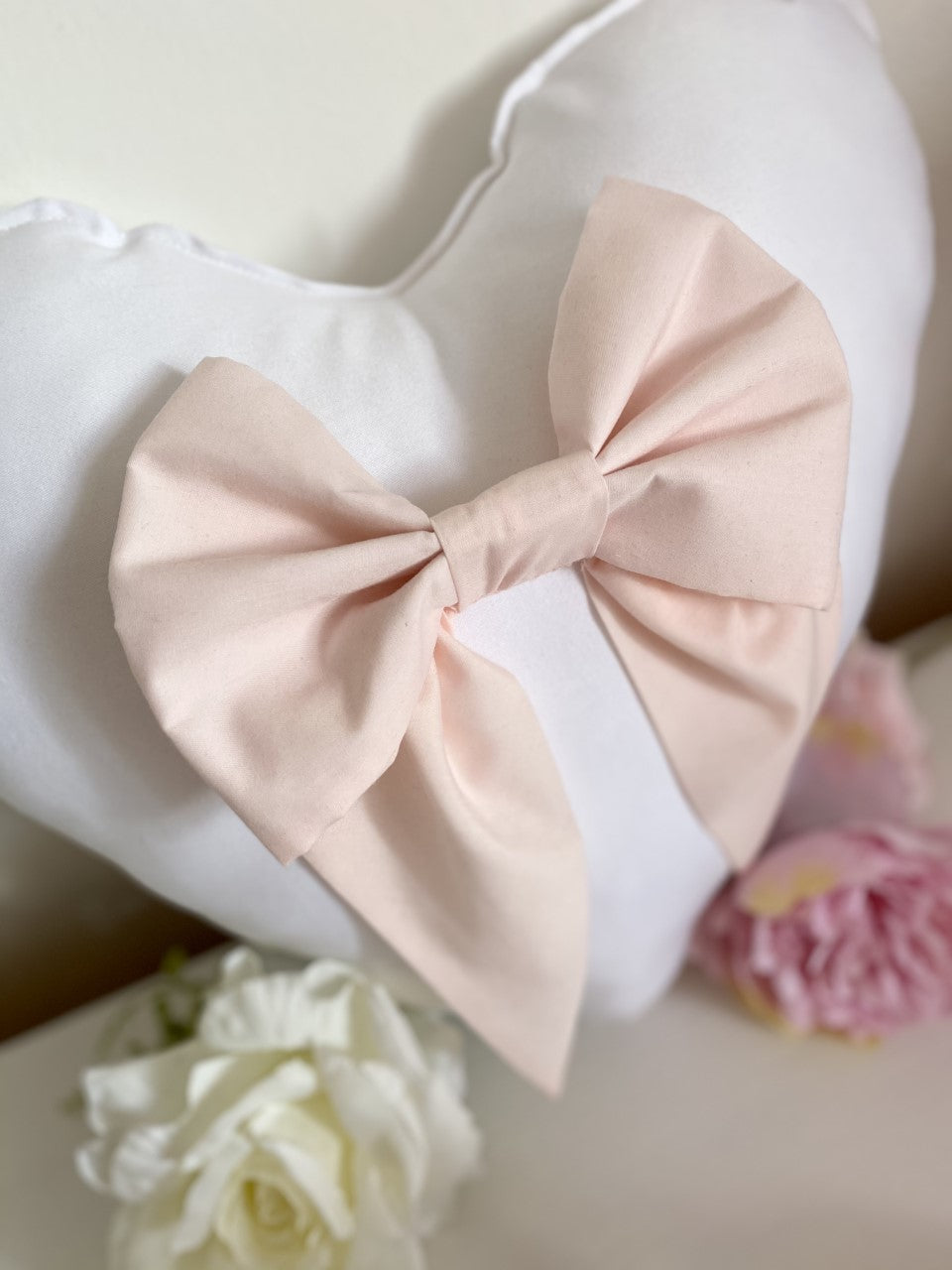 Beautiful Decorative Heart Cotton Bow Cushion
