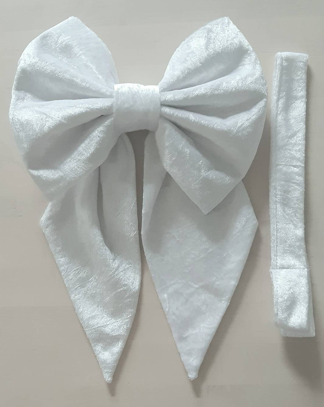 Crushed Velvet Cot Bow/ Curtain Tie Back x 1 Available in Pink, White, Silver or Blue