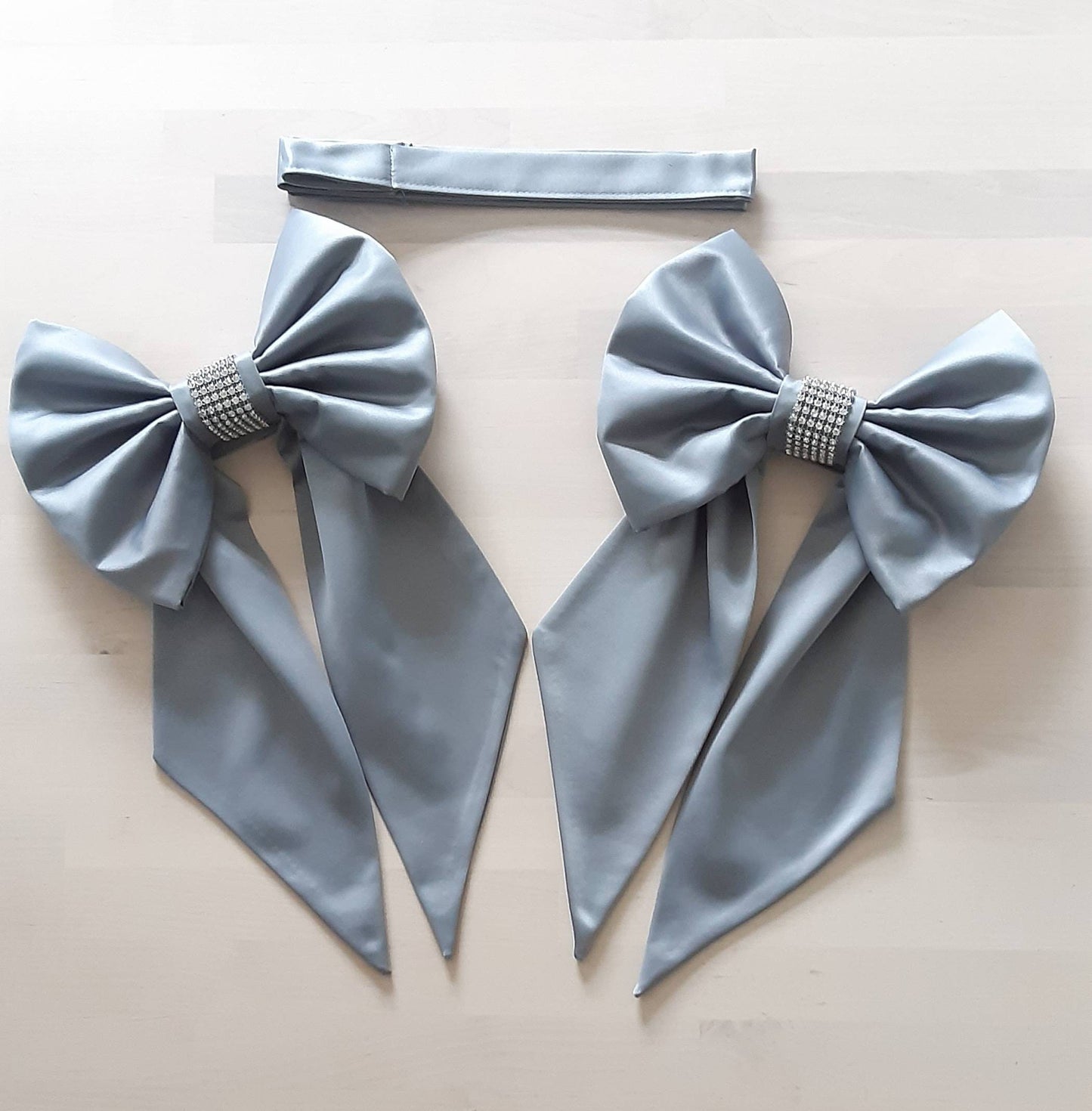 Satin Bow Curtain TieBack Set