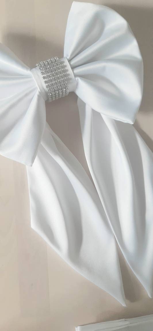 Satin Bow Curtain TieBack Set