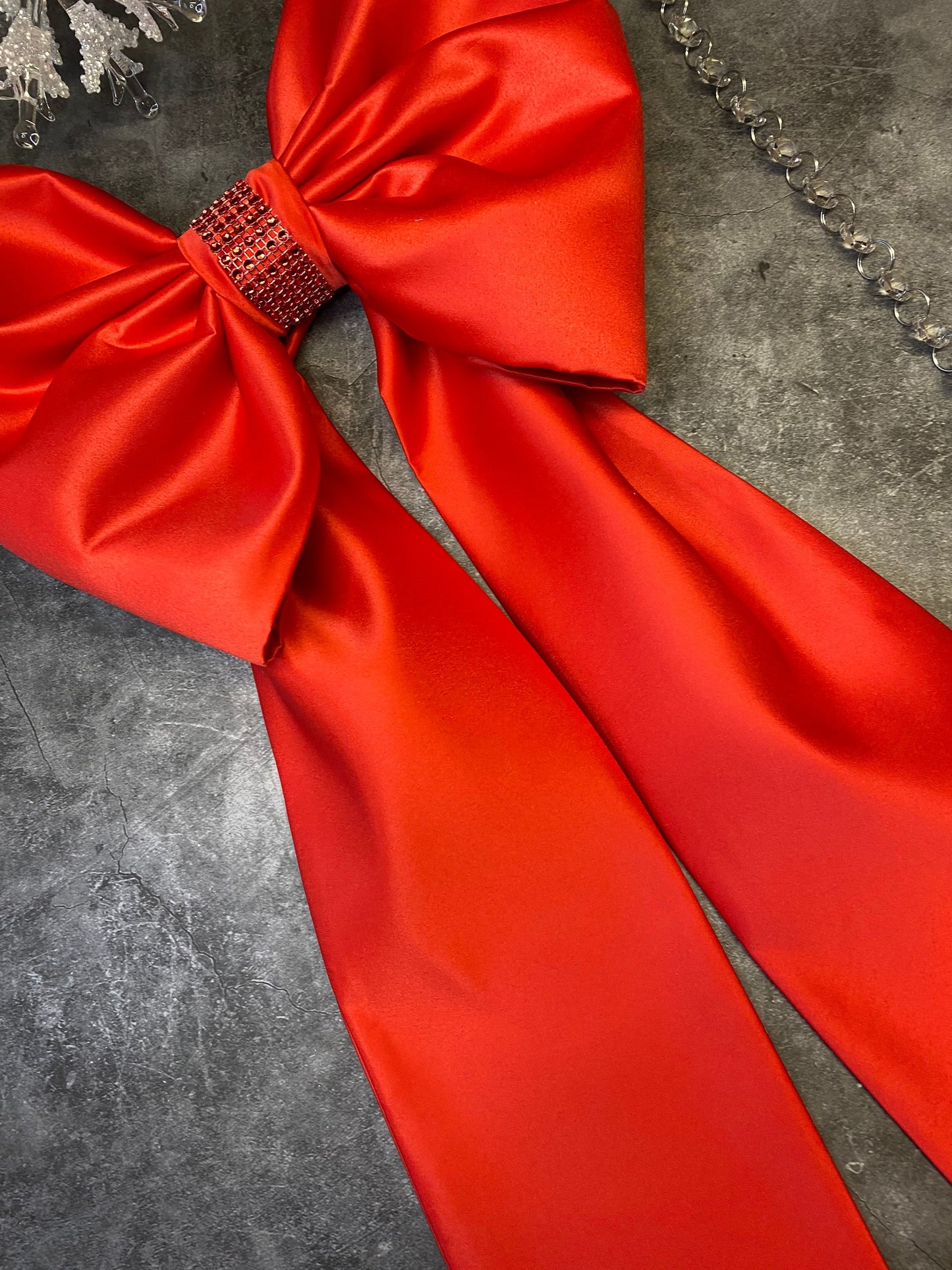 XL Red Satin Christmas Bow