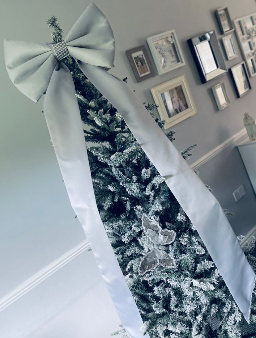 Silver Christmas Bow