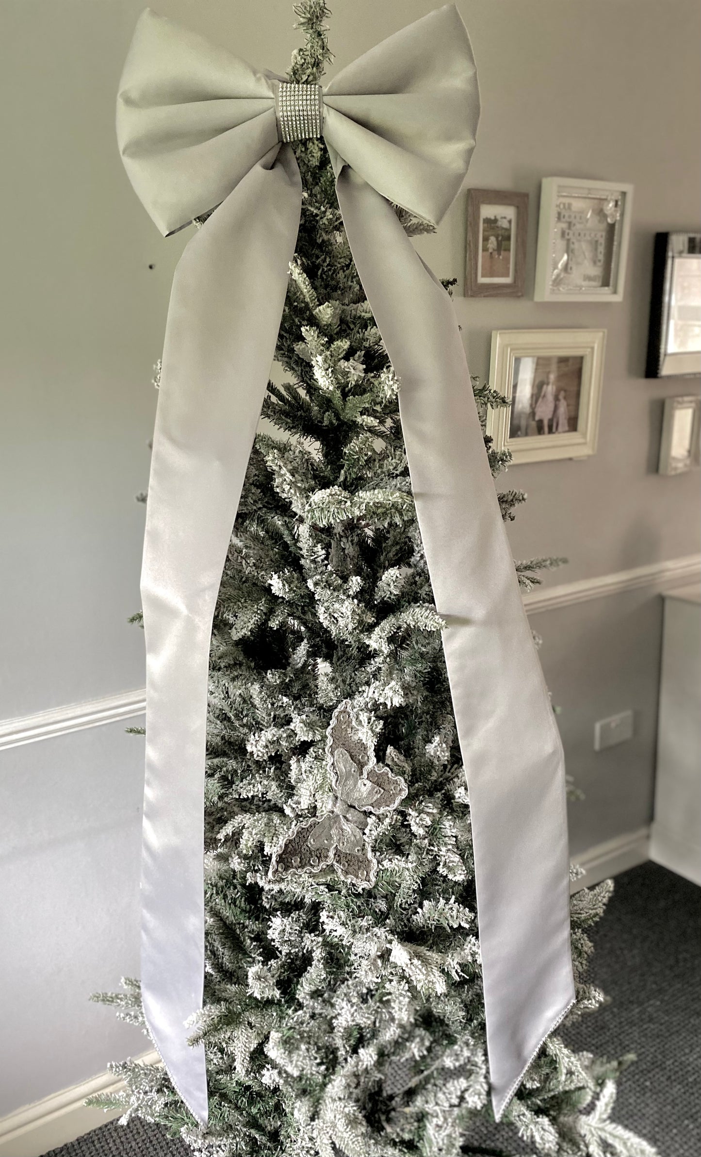 Silver Christmas Bow