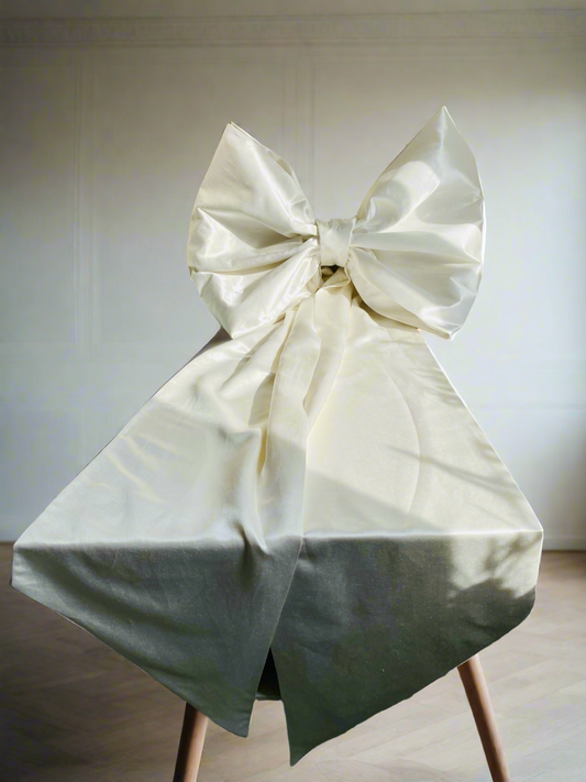 Natural Hemp Silk Bow, Large Decorative Bow