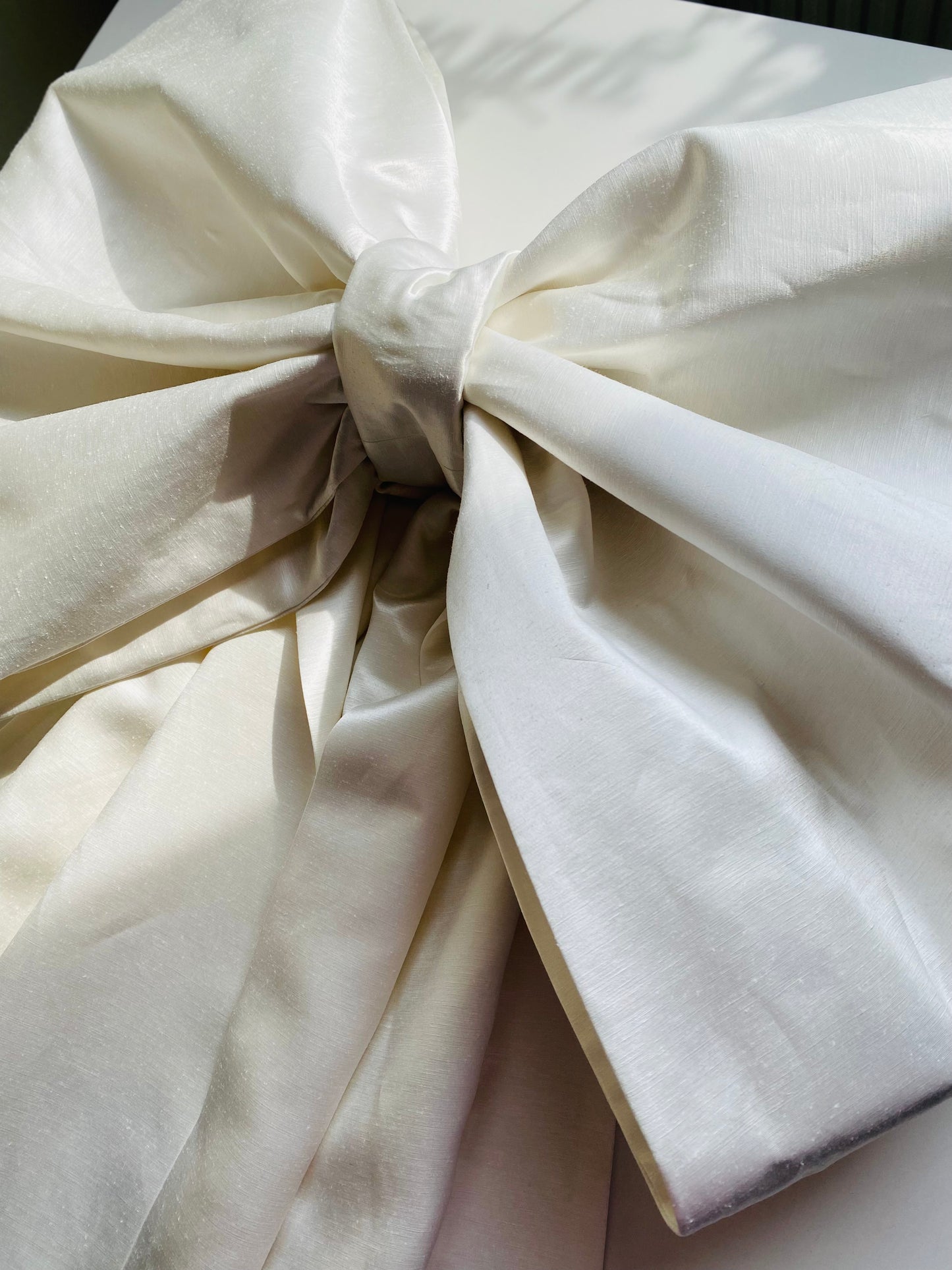 Natural Hemp Silk Bow, Large Decorative Bow
