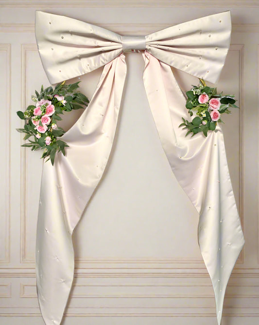 Satin Pearl Wall Bow