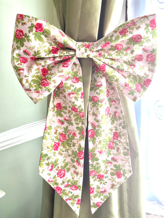 Beautiful Large Rose Cot Bow/ Curtain Tieback.
