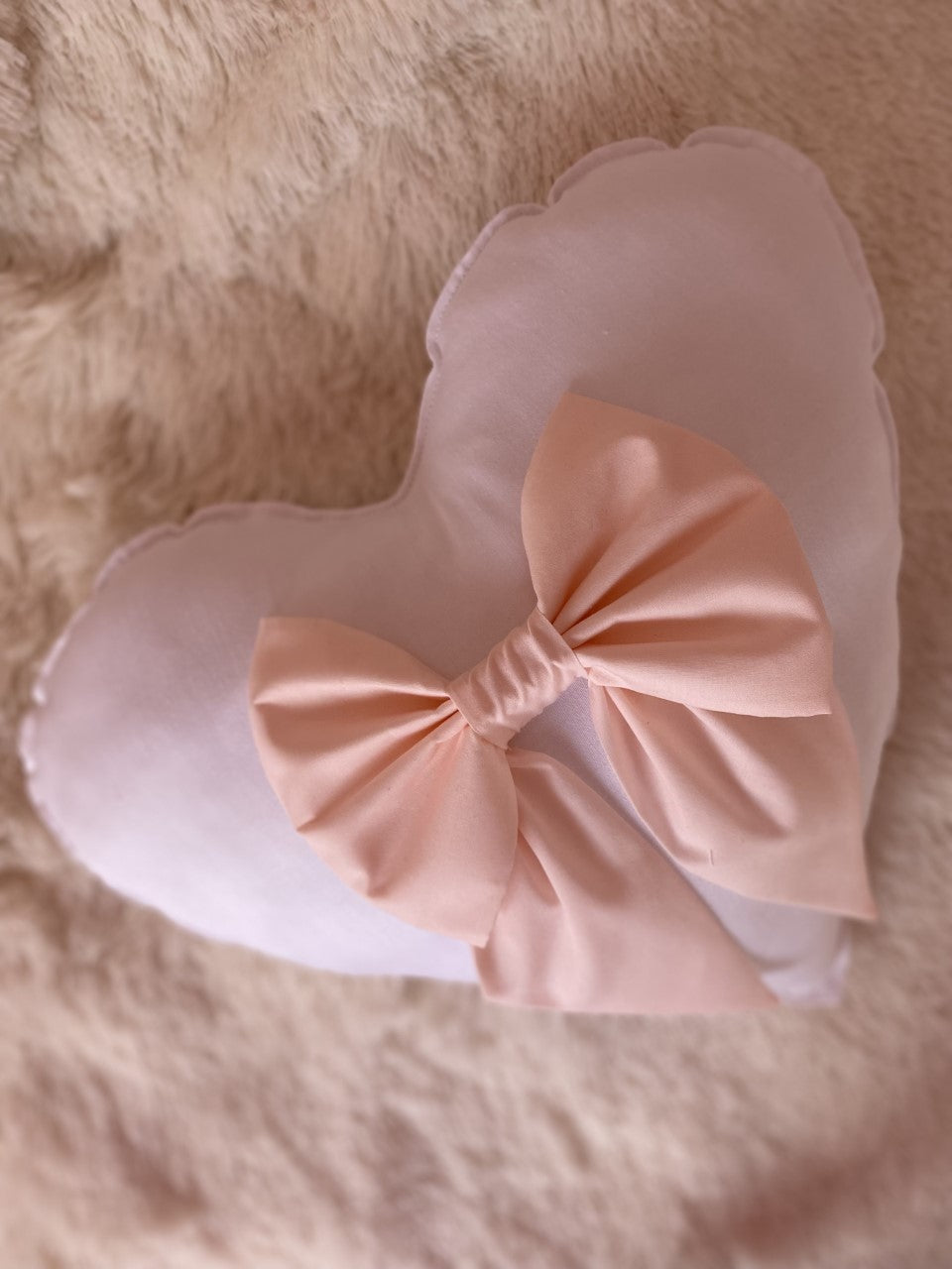Beautiful Decorative Heart Cotton Bow Cushion