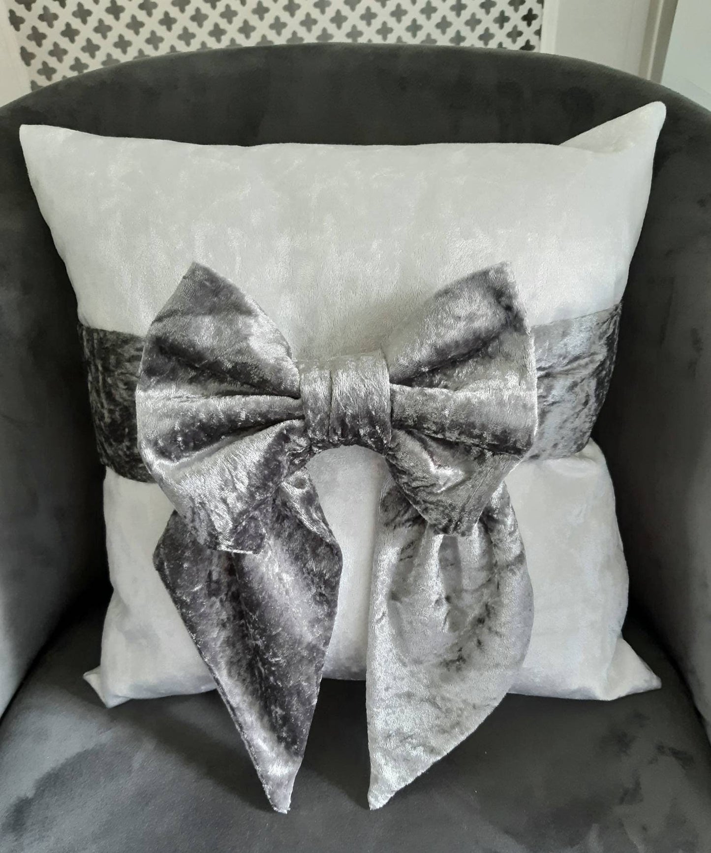 Velour Decorative Bow Cushion