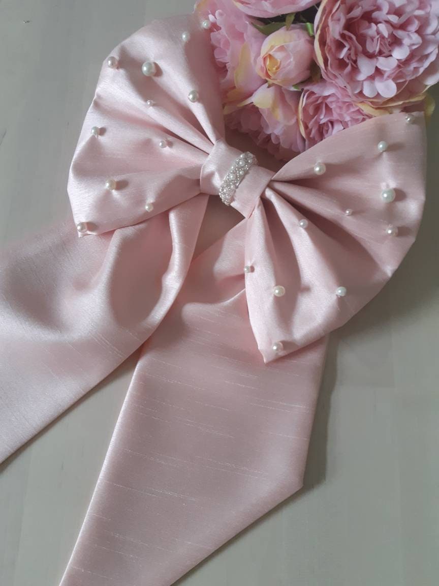 Pearl Bow Curtain Tie Back Set