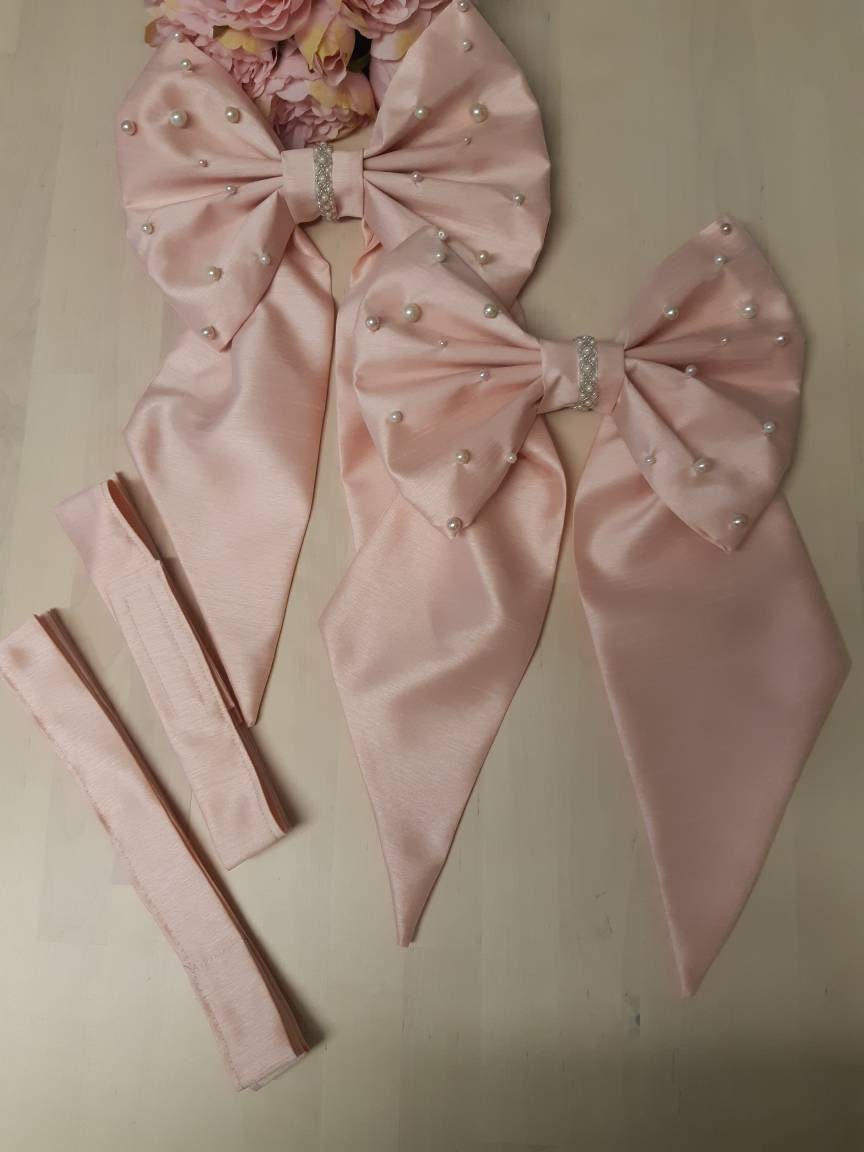 Pearl Bow Curtain Tie Back Set