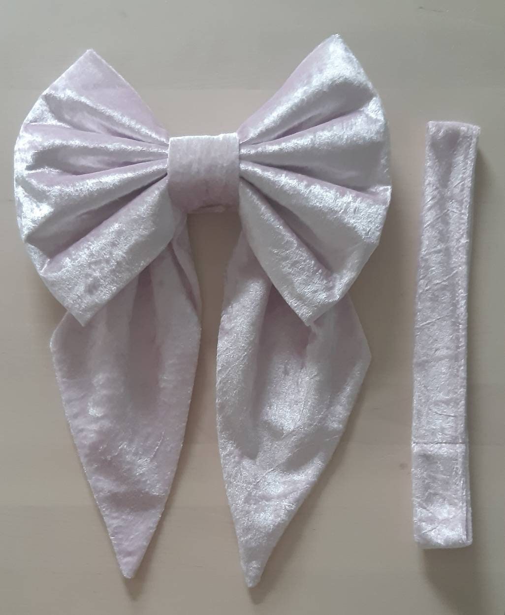 Crushed Velvet Cot Bow/ Curtain Tie Back x 1 Available in Pink, White, Silver or Blue