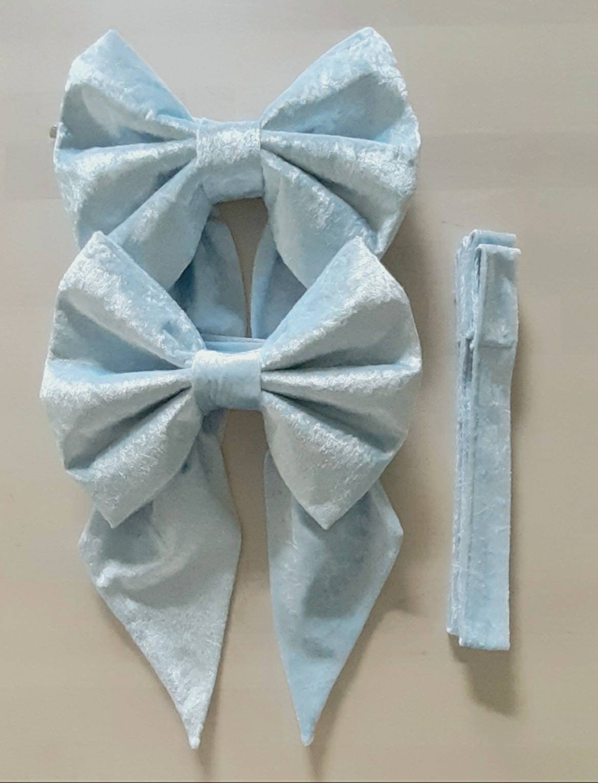 Crushed Velvet Cot Bow/ Curtain Tie Back x 1 Available in Pink, White, Silver or Blue