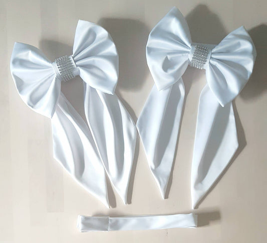 Satin Bow Curtain TieBack Set