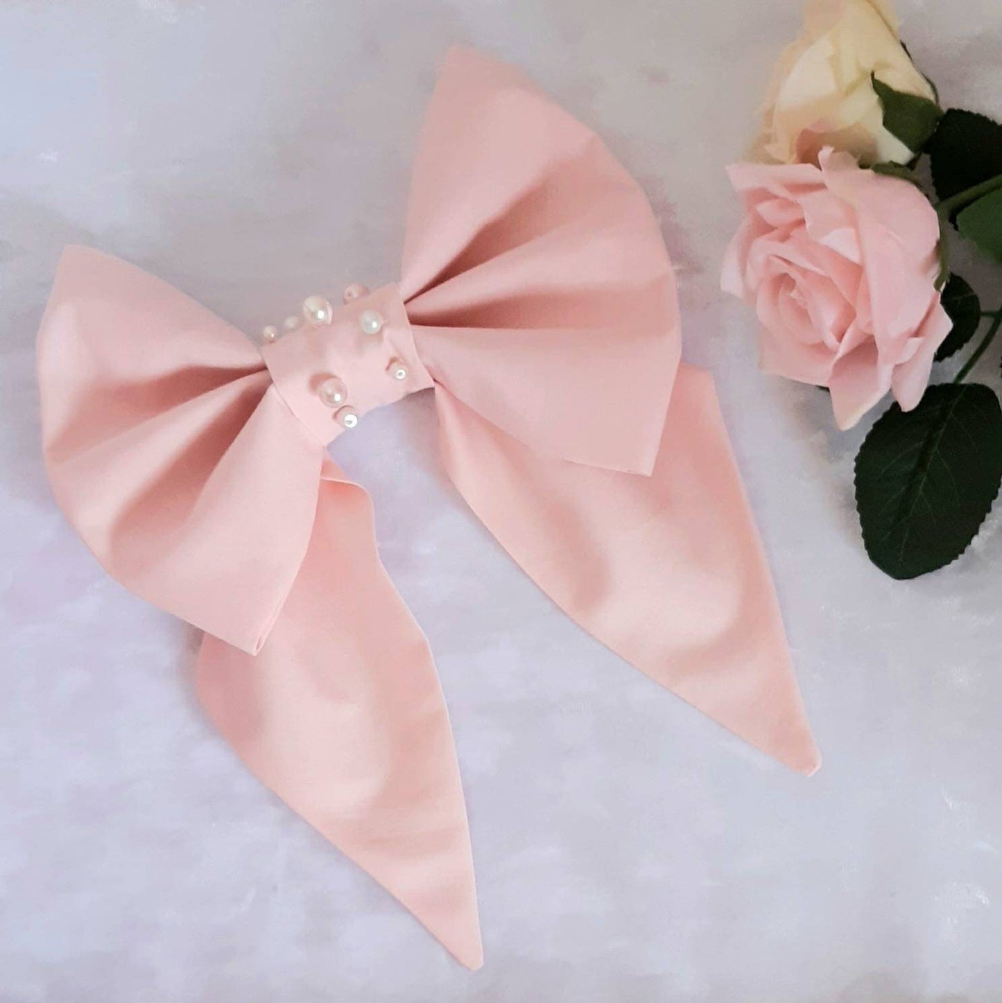 Blush Pearl Canopy Tieback Bow