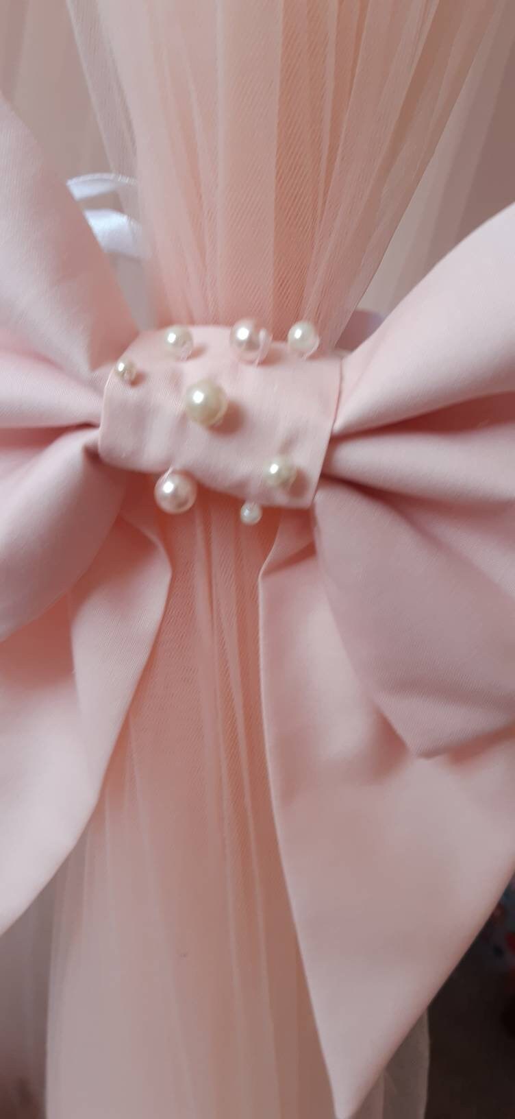 Blush Pearl Canopy Tieback Bow