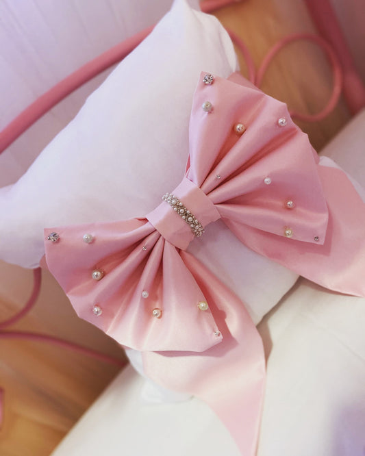 Pink Pearl Bow Cushion