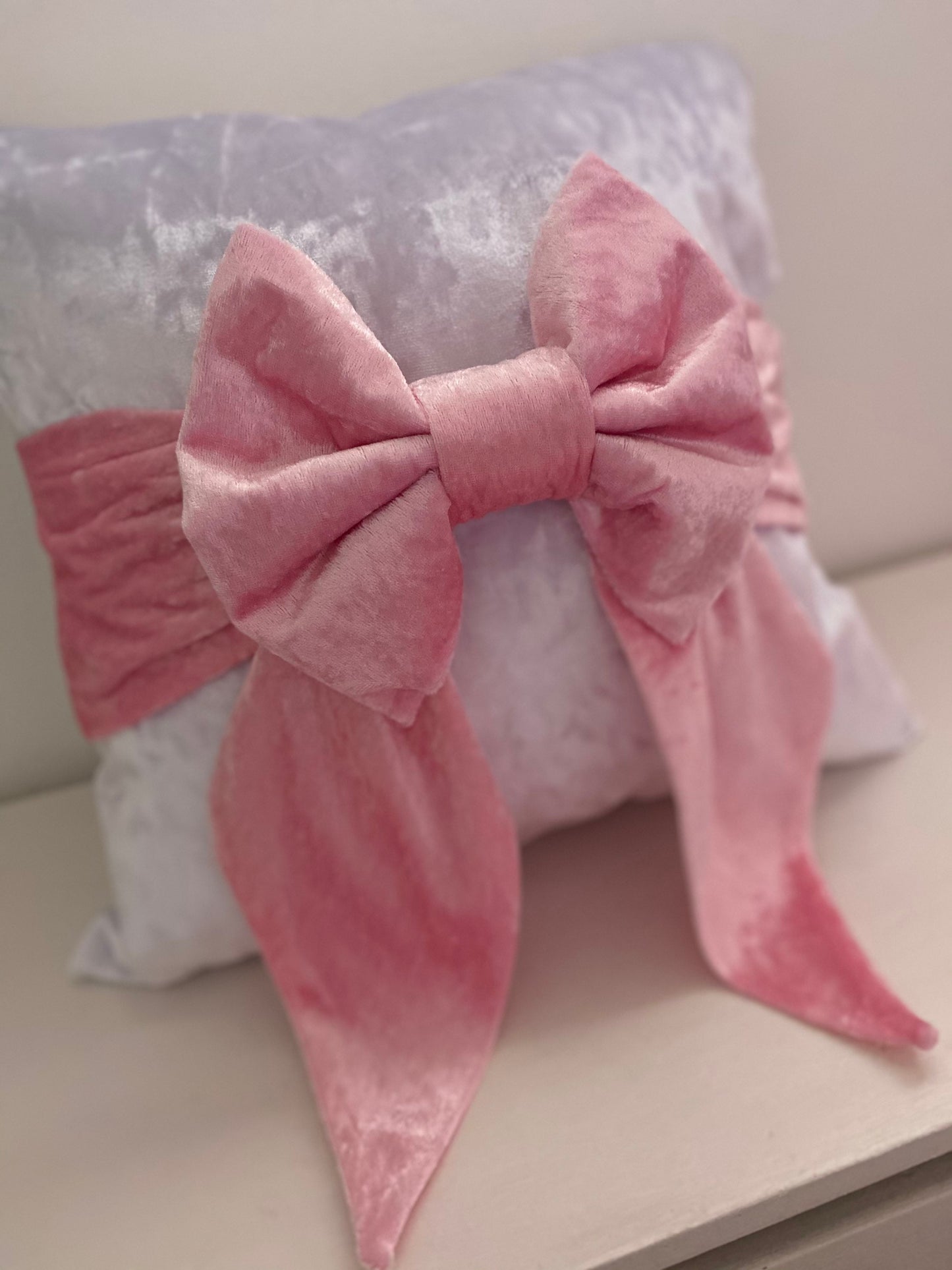 Velour Decorative Bow Cushion