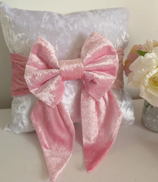 Velour Decorative Bow Cushion