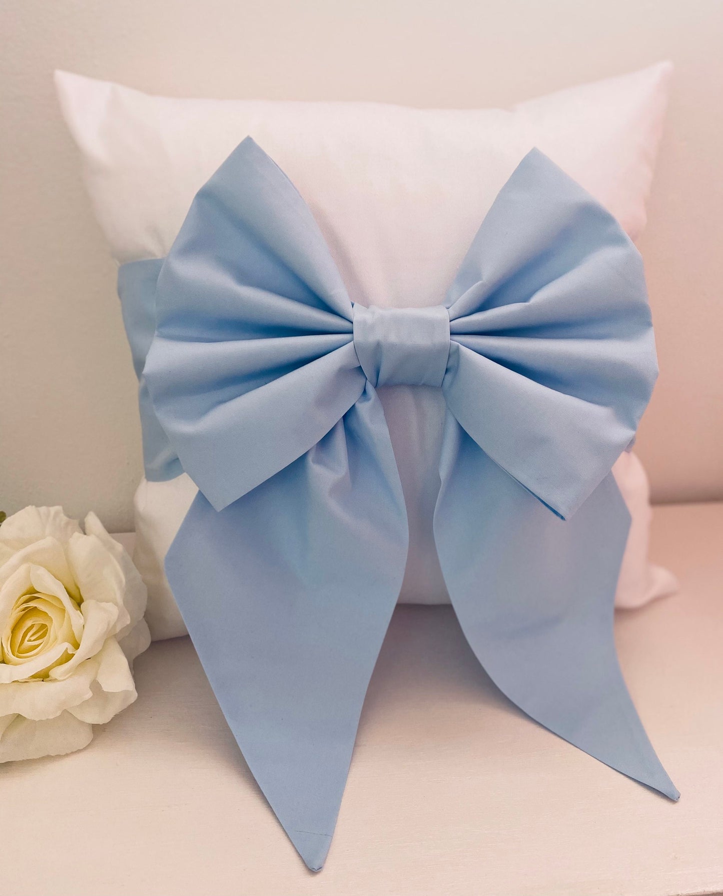Baby Blue Bow Cushion