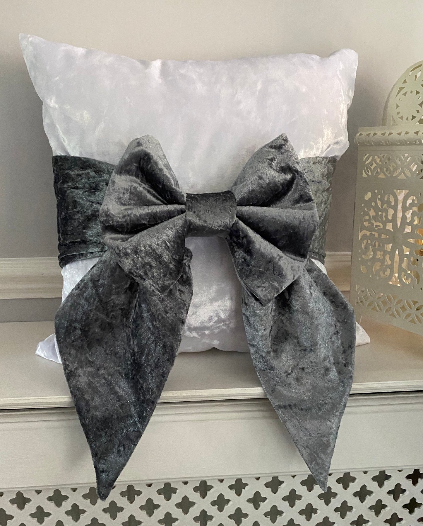 Velour Decorative Bow Cushion