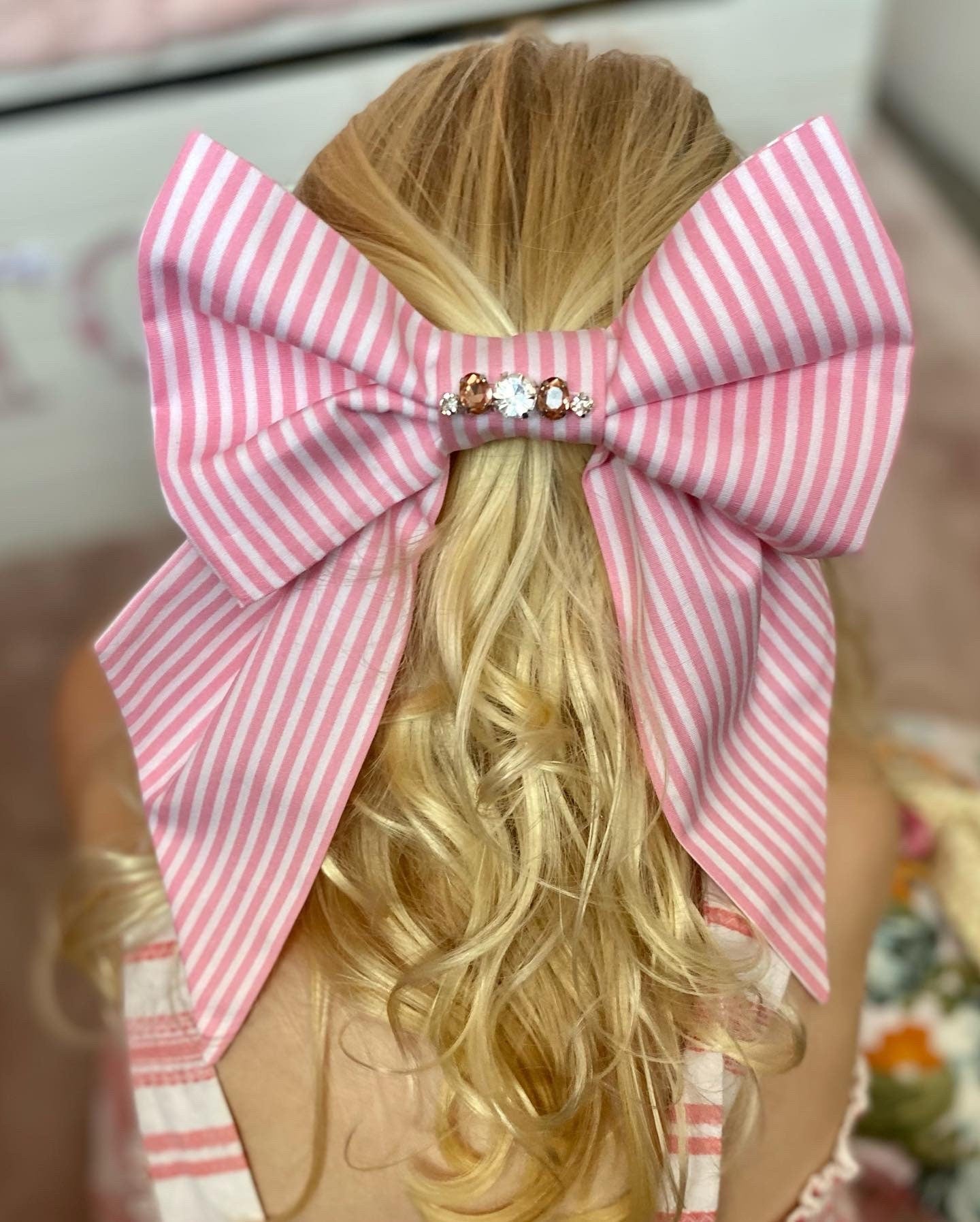 Candy Stripe Hair Bow