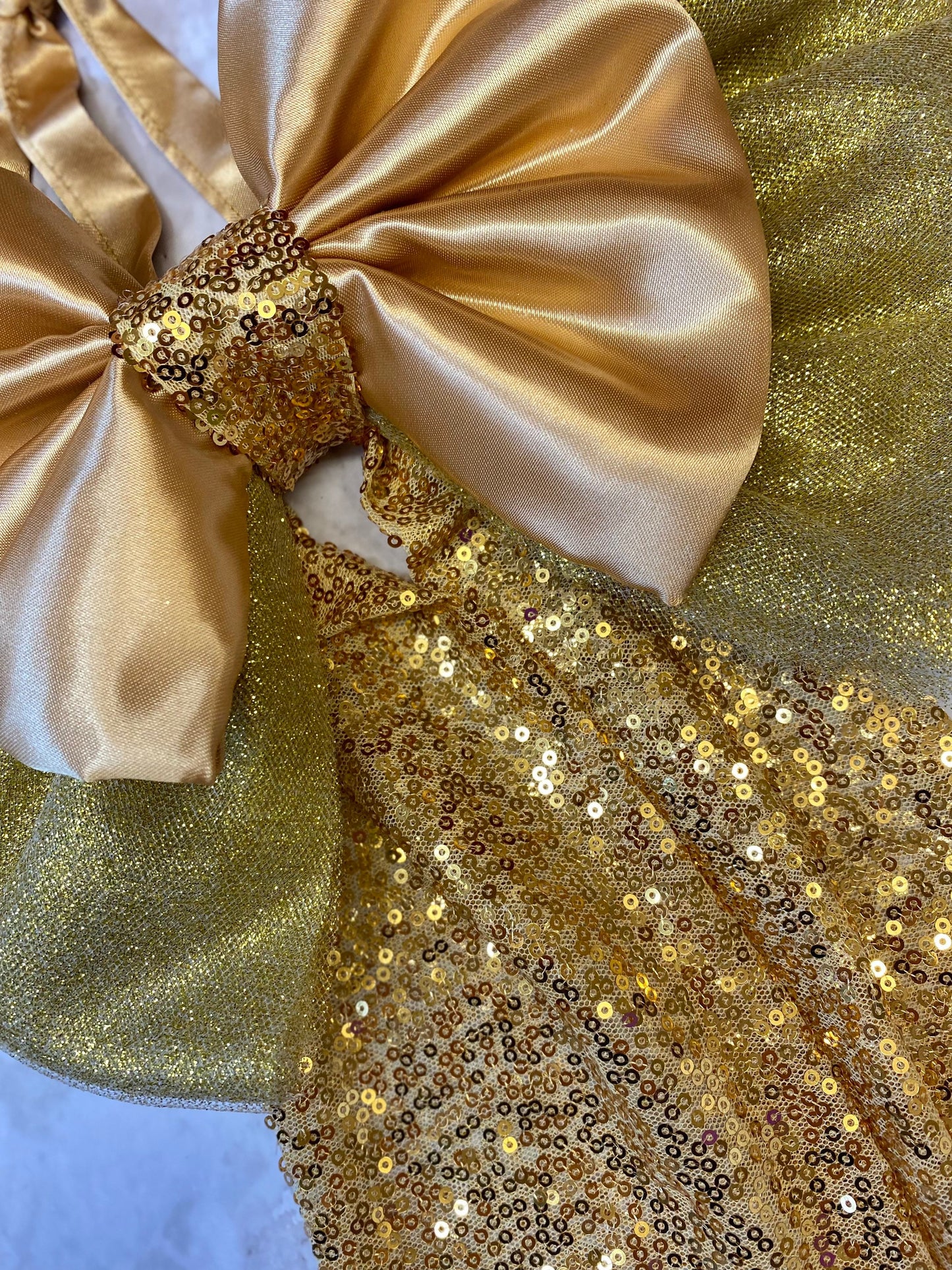 Large Gold Sequinned Christmas Bow