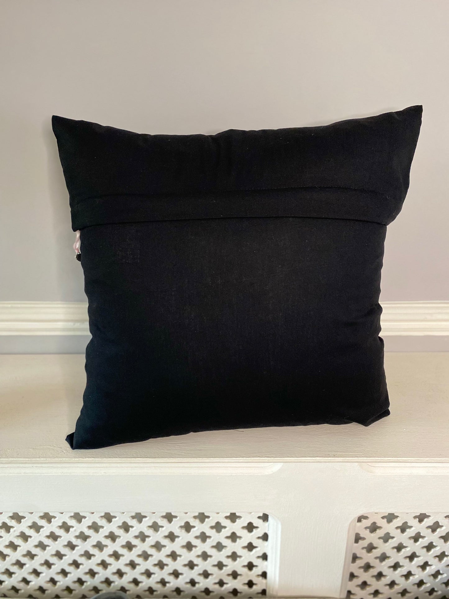 Black Cotton Bow Cushion