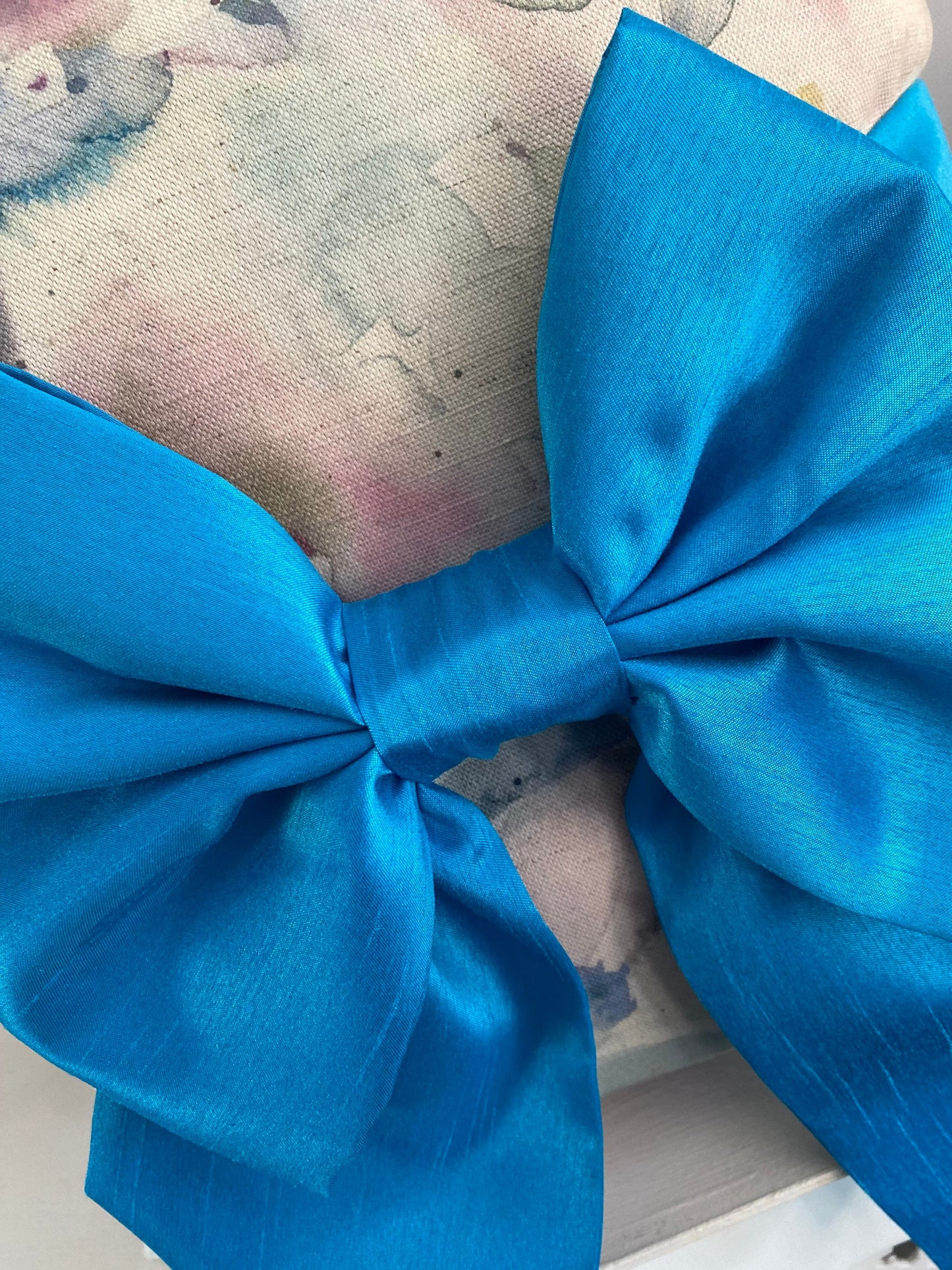 Blue Bow Cushion