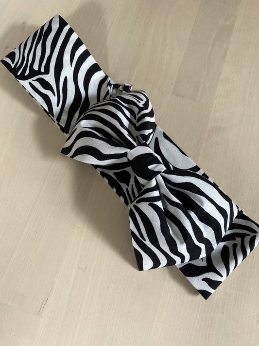 Zebra Bow Headband