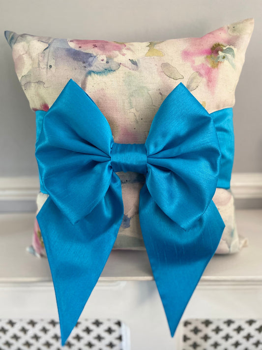 Blue Bow Cushion