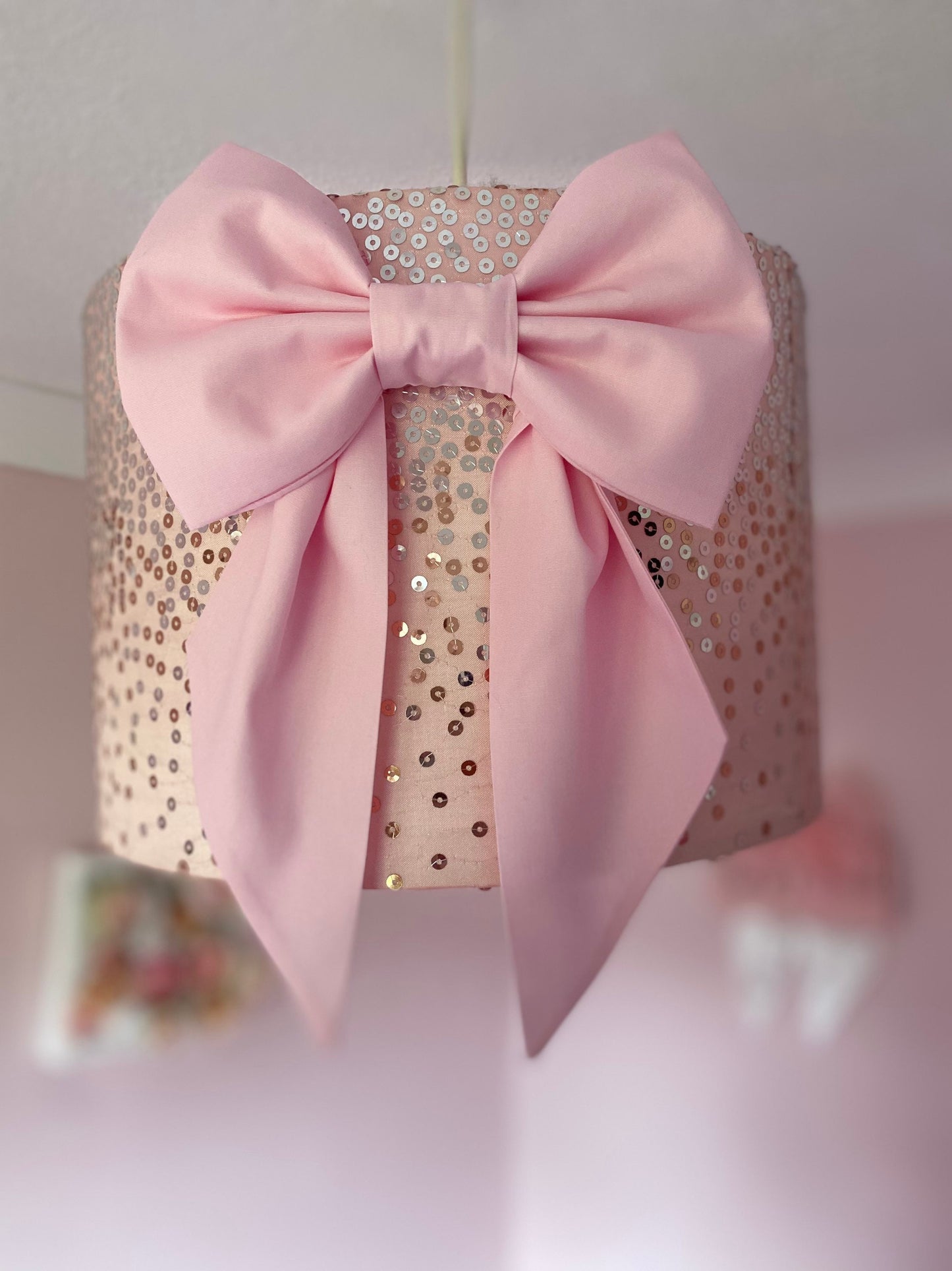 Pink Cotton Lampshade Bow