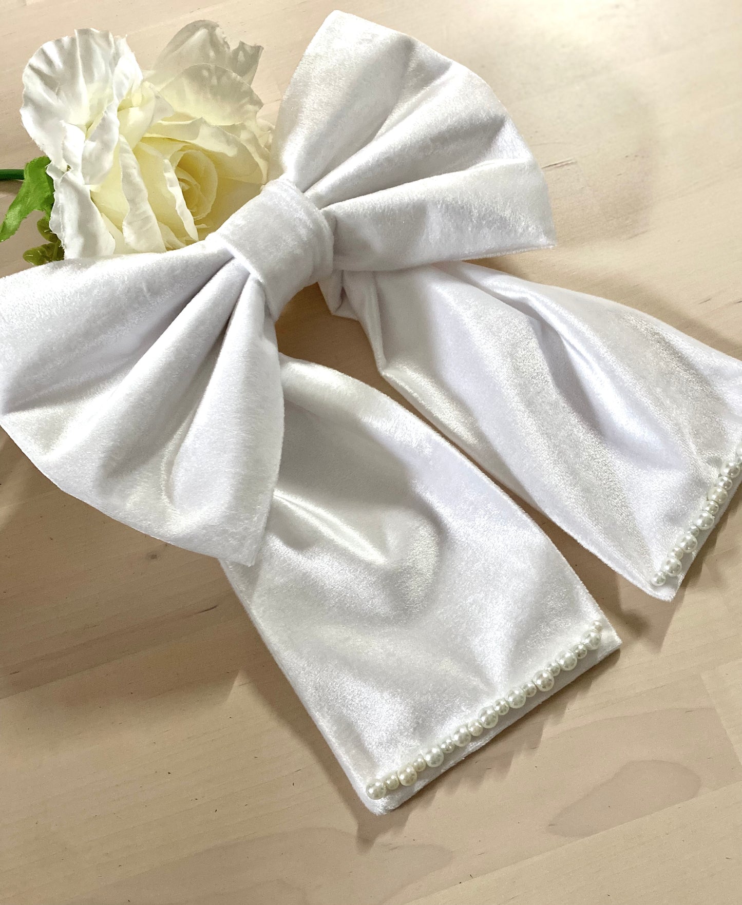 Velvet Bow Curtain TieBack Set