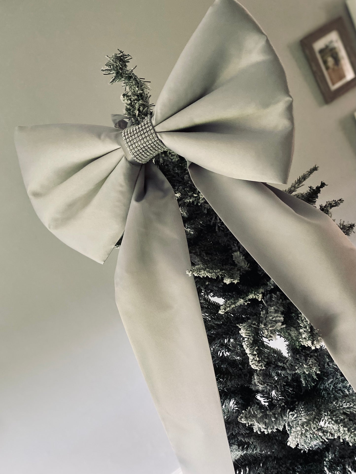 Silver Christmas Bow