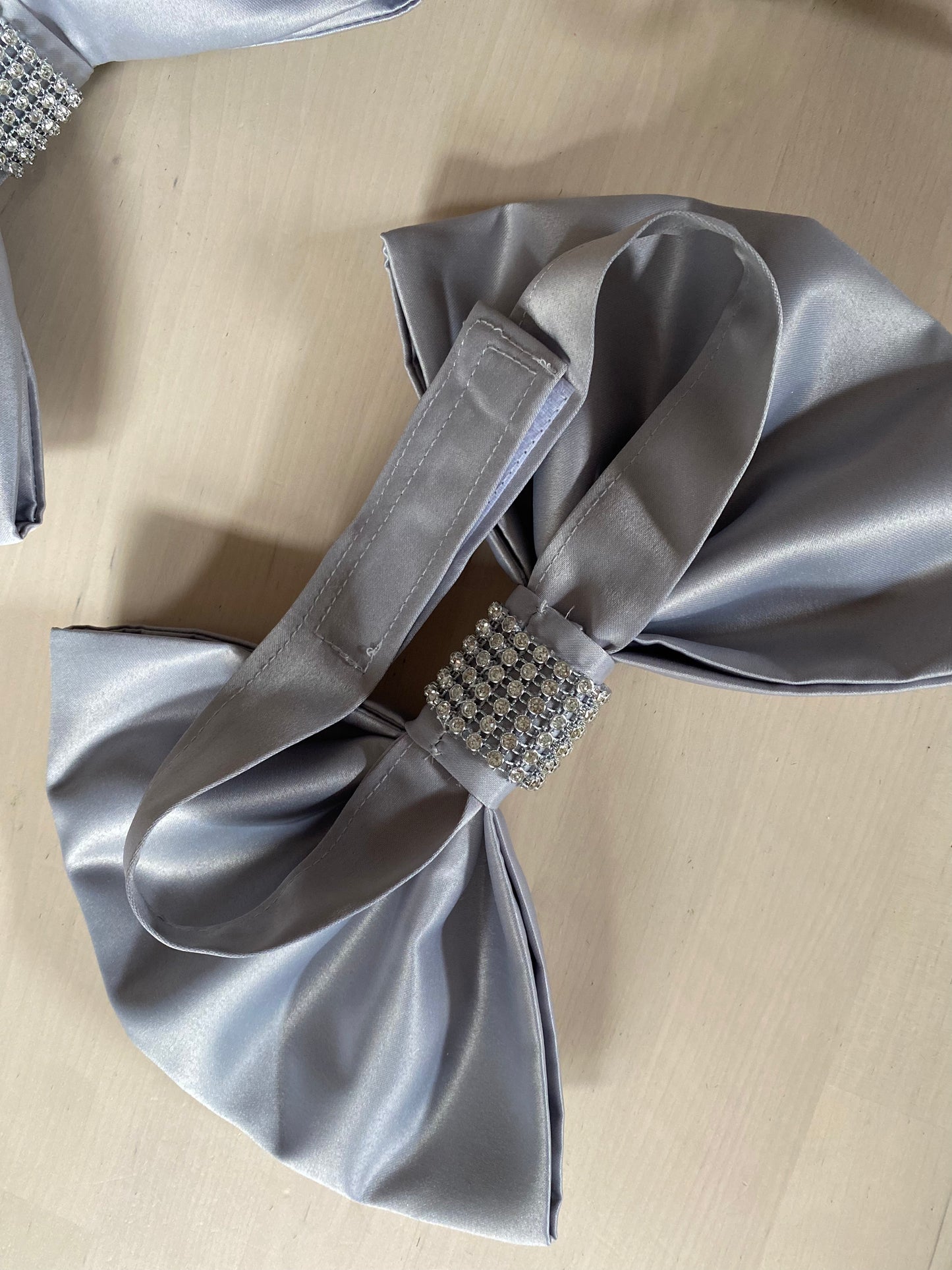 Satin Bow Curtain TieBack Set