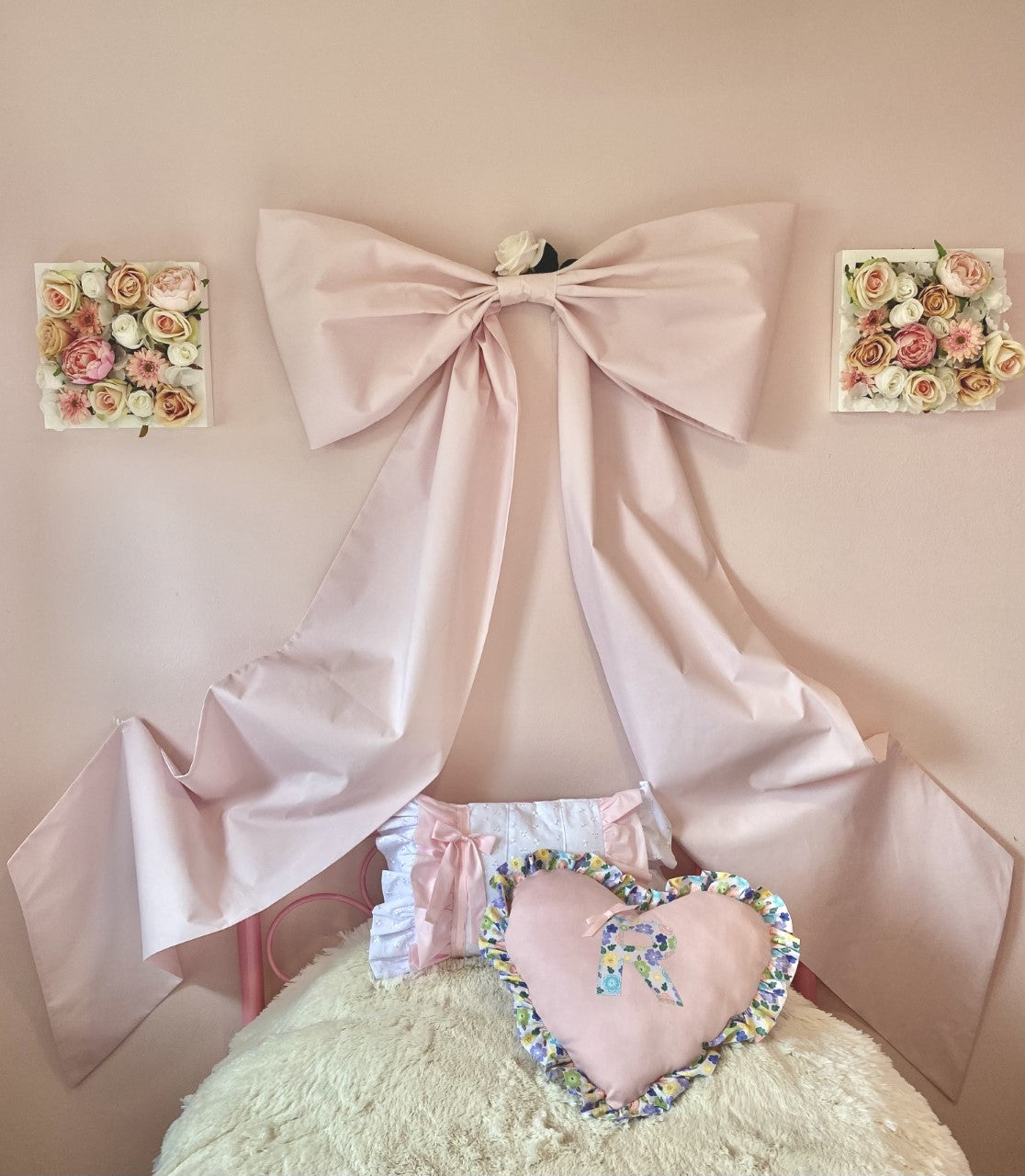 Bespoke Large Pale Pink Wall Bow